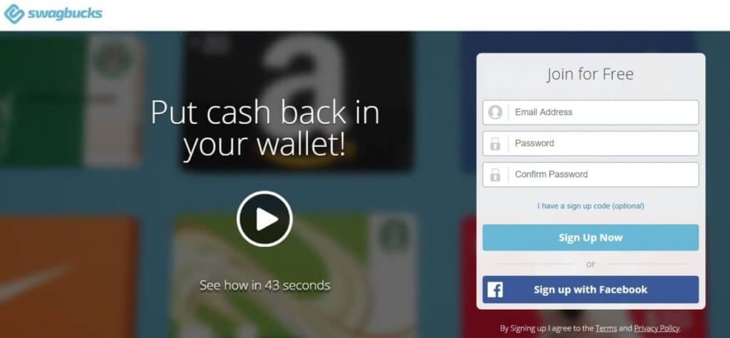 التسجيل في موقع Swagbucks