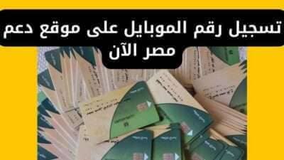 تسجيل رقم الموبايل على موقع دعم مصر الآن