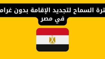 فترة السماح لتجديد الإقامة بدون غرامة في مصر